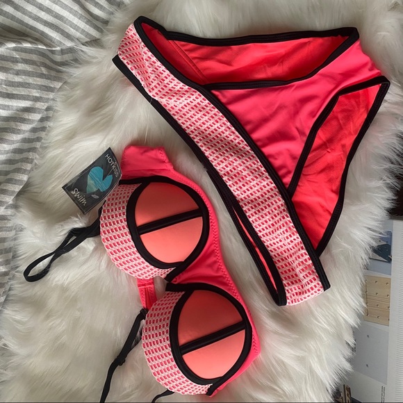 Coral bikini set swimsuit set - Picture 8 of 8